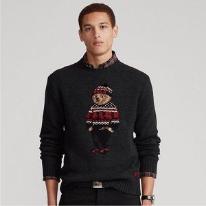 Ralph Lauren Men's Gray Lunar New Year Polo Bear Sweater